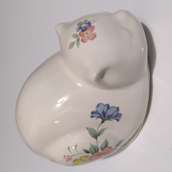 Vintage Porcelain White Kitty Cat Trinket Dish - Japan - Picture 2 of 11